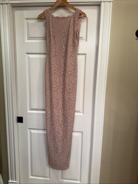 GORGEOUS 🌸 Adrianna Papell Blush Pink Lace Maxi Dress